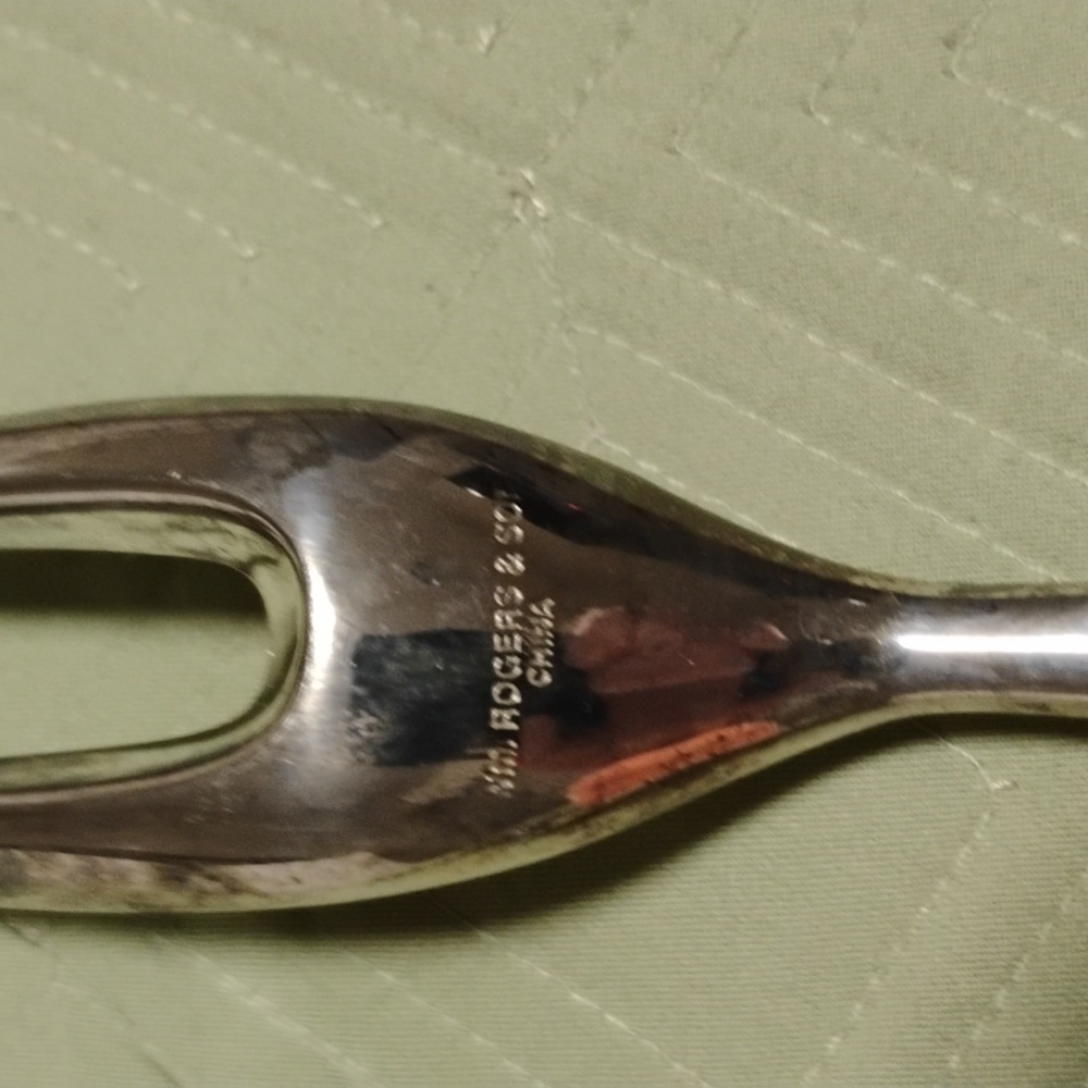 Silver plated carving set & salad set. - Picture 6 of 9